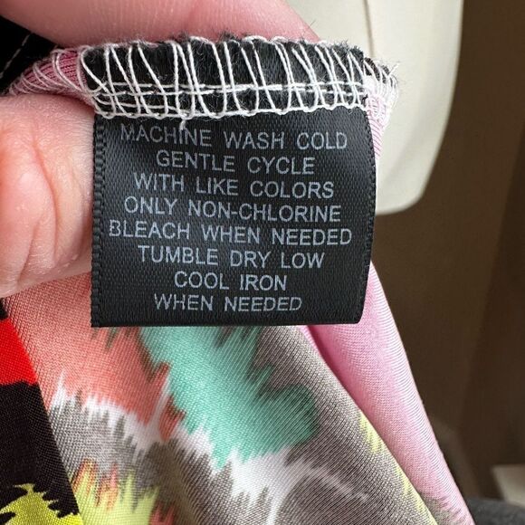 INC Halter Cross Front & Back Bright Multi Color Top Size Medium SOFT - Picture 8 of 8